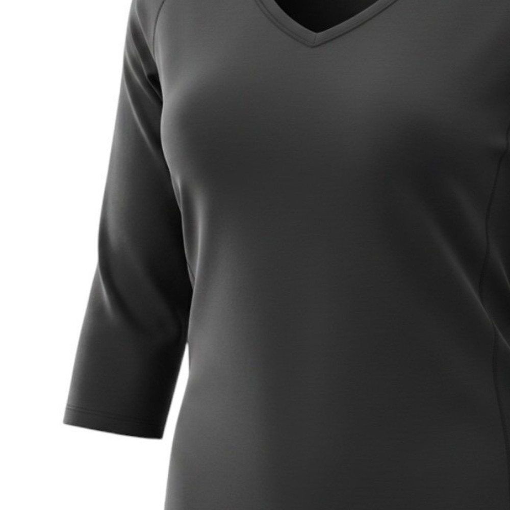 Sarah Spencer Woman Brown Pima Cotton V-Neck Long Sleeve